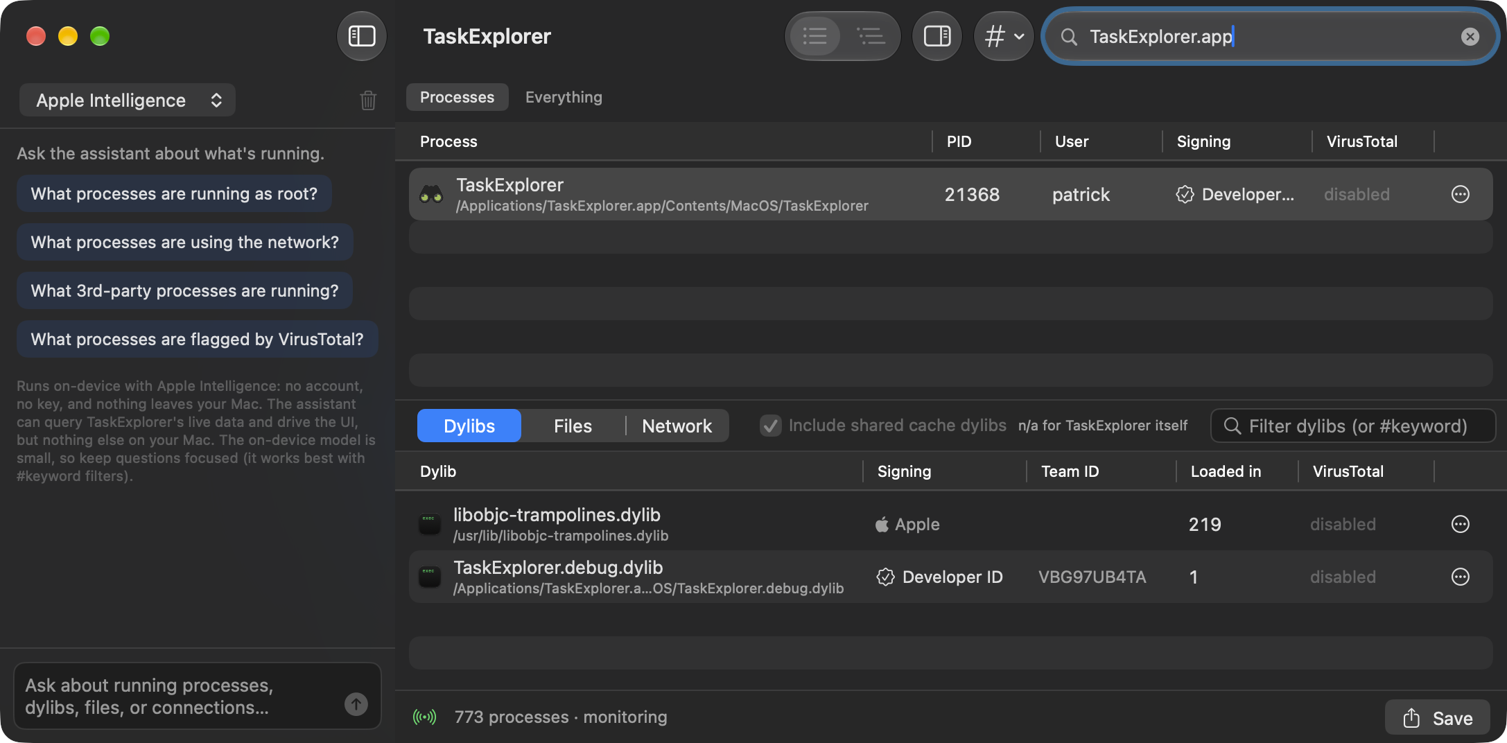 TaskExplorer — Explore everything running on your Mac